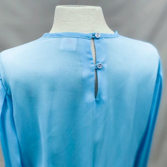 Vintage Semi Sheer Pleated Dress, Sz M/L - Picture 6 of 10